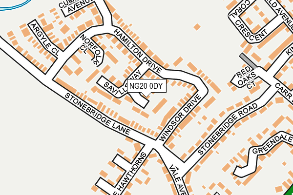 NG20 0DY map - OS OpenMap – Local (Ordnance Survey)