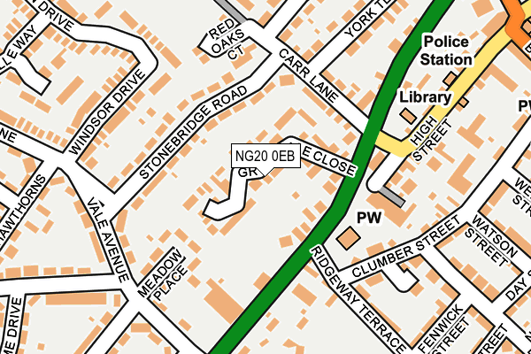 NG20 0EB map - OS OpenMap – Local (Ordnance Survey)