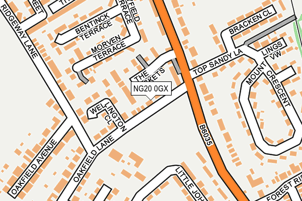NG20 0GX map - OS OpenMap – Local (Ordnance Survey)
