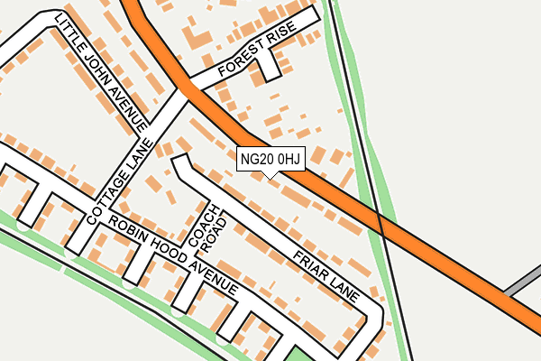 NG20 0HJ map - OS OpenMap – Local (Ordnance Survey)