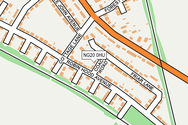 NG20 0HU map - OS OpenMap – Local (Ordnance Survey)