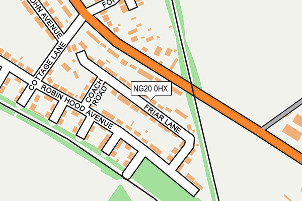 NG20 0HX map - OS OpenMap – Local (Ordnance Survey)