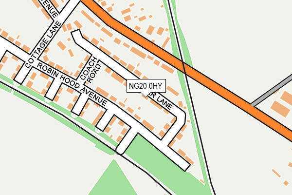 NG20 0HY map - OS OpenMap – Local (Ordnance Survey)