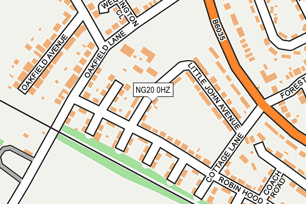 NG20 0HZ map - OS OpenMap – Local (Ordnance Survey)