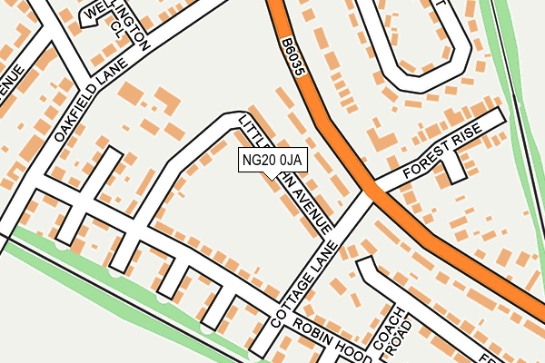 NG20 0JA map - OS OpenMap – Local (Ordnance Survey)