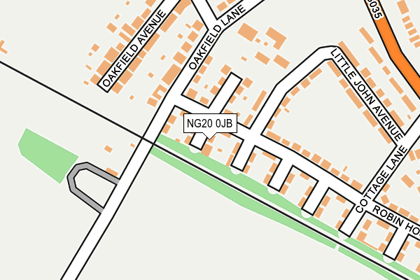 NG20 0JB map - OS OpenMap – Local (Ordnance Survey)