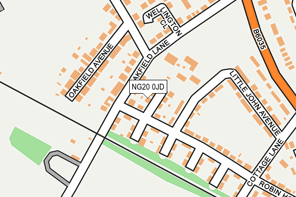 NG20 0JD map - OS OpenMap – Local (Ordnance Survey)
