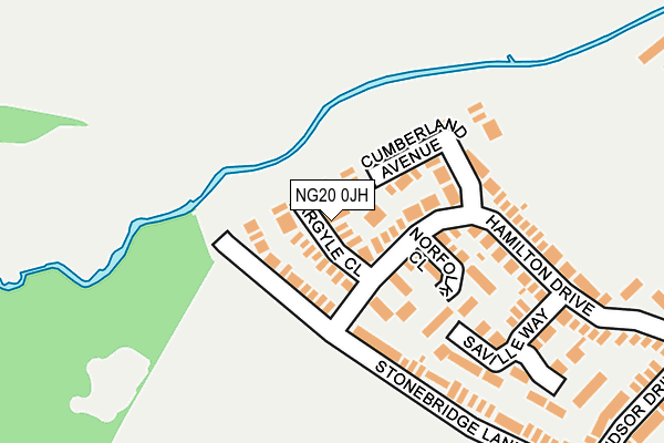 NG20 0JH map - OS OpenMap – Local (Ordnance Survey)