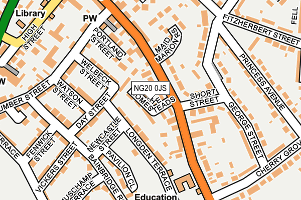 NG20 0JS map - OS OpenMap – Local (Ordnance Survey)