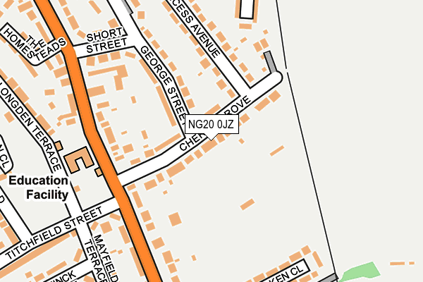 NG20 0JZ map - OS OpenMap – Local (Ordnance Survey)