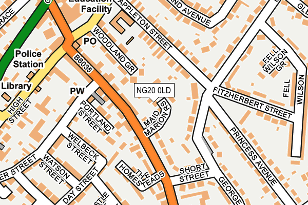 NG20 0LD map - OS OpenMap – Local (Ordnance Survey)
