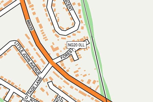 NG20 0LL map - OS OpenMap – Local (Ordnance Survey)