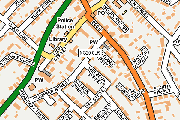 NG20 0LR map - OS OpenMap – Local (Ordnance Survey)