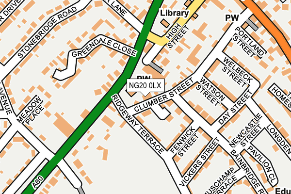 NG20 0LX map - OS OpenMap – Local (Ordnance Survey)