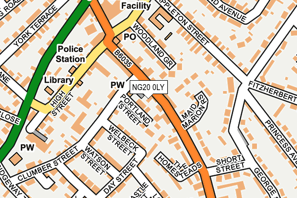 NG20 0LY map - OS OpenMap – Local (Ordnance Survey)
