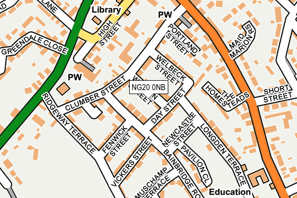 NG20 0NB map - OS OpenMap – Local (Ordnance Survey)