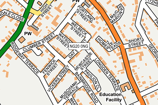 NG20 0NG map - OS OpenMap – Local (Ordnance Survey)