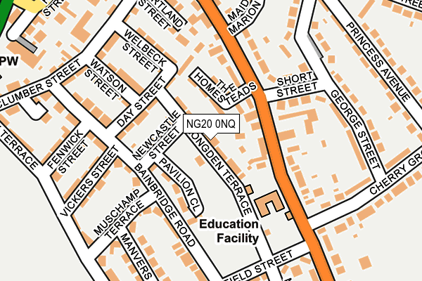 NG20 0NQ map - OS OpenMap – Local (Ordnance Survey)