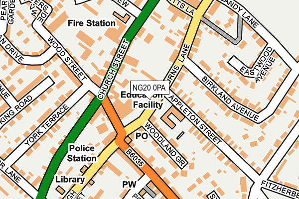 NG20 0PA map - OS OpenMap – Local (Ordnance Survey)