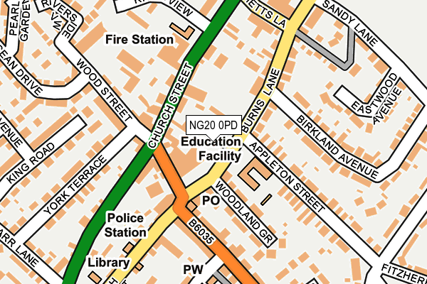 NG20 0PD map - OS OpenMap – Local (Ordnance Survey)