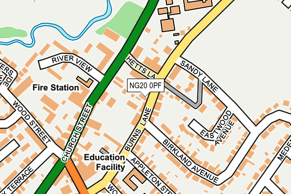 NG20 0PF map - OS OpenMap – Local (Ordnance Survey)