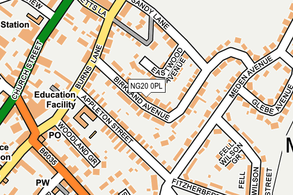 NG20 0PL map - OS OpenMap – Local (Ordnance Survey)