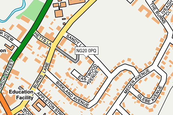 NG20 0PQ map - OS OpenMap – Local (Ordnance Survey)