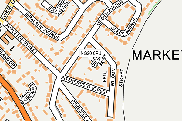 NG20 0PU map - OS OpenMap – Local (Ordnance Survey)