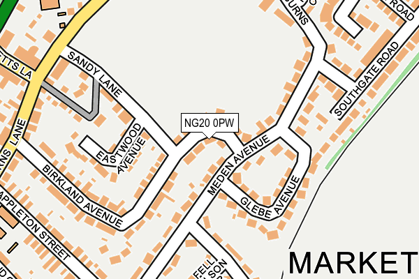 NG20 0PW map - OS OpenMap – Local (Ordnance Survey)