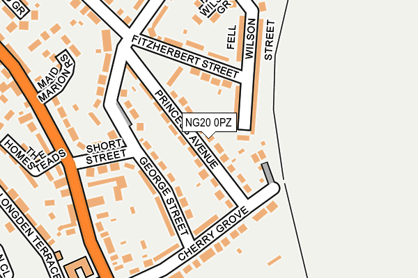 NG20 0PZ map - OS OpenMap – Local (Ordnance Survey)