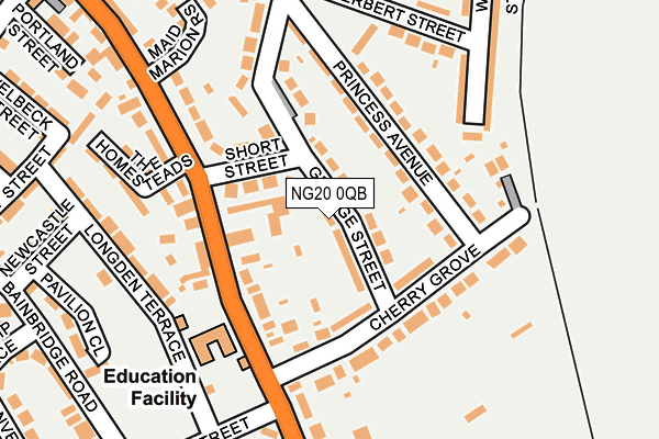 NG20 0QB map - OS OpenMap – Local (Ordnance Survey)