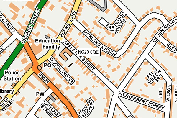 NG20 0QE map - OS OpenMap – Local (Ordnance Survey)