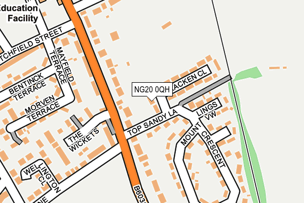 NG20 0QH map - OS OpenMap – Local (Ordnance Survey)