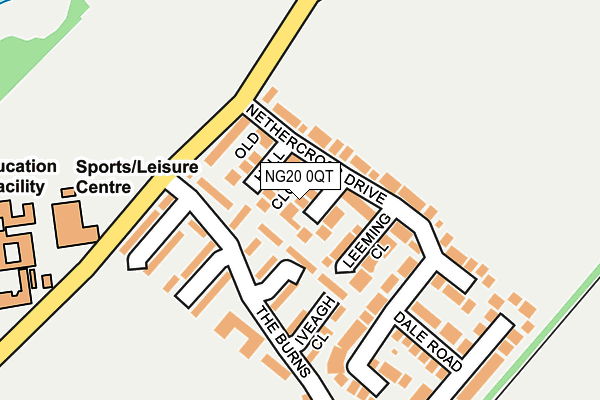 NG20 0QT map - OS OpenMap – Local (Ordnance Survey)
