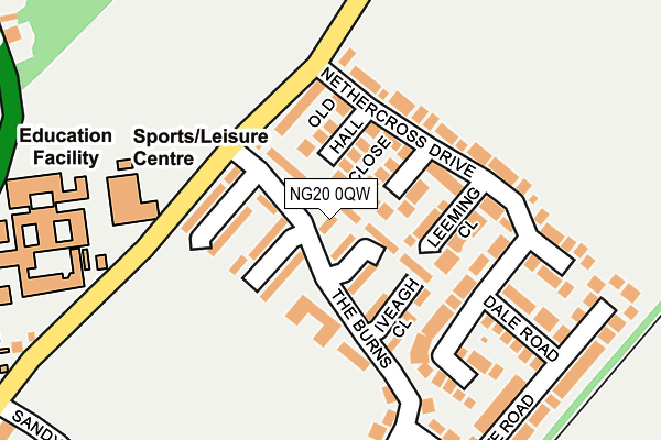 NG20 0QW map - OS OpenMap – Local (Ordnance Survey)