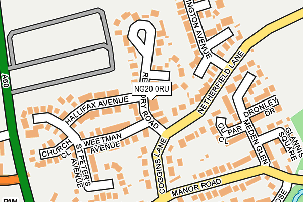 NG20 0RU map - OS OpenMap – Local (Ordnance Survey)