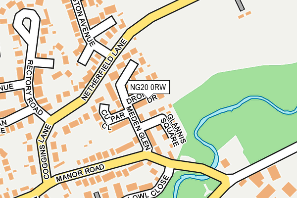 NG20 0RW map - OS OpenMap – Local (Ordnance Survey)