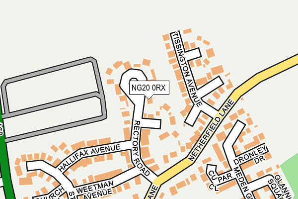 NG20 0RX map - OS OpenMap – Local (Ordnance Survey)