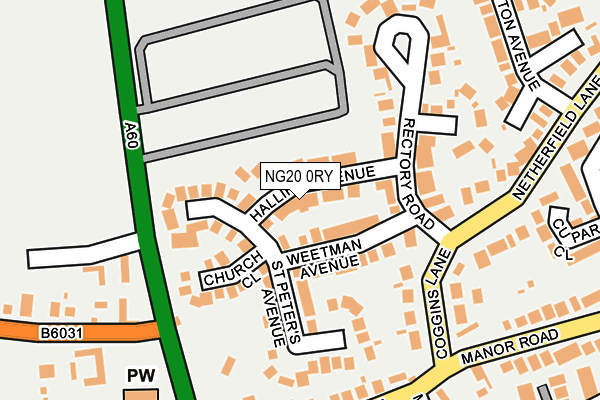 NG20 0RY map - OS OpenMap – Local (Ordnance Survey)