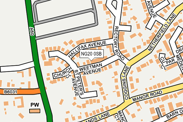 NG20 0SB map - OS OpenMap – Local (Ordnance Survey)