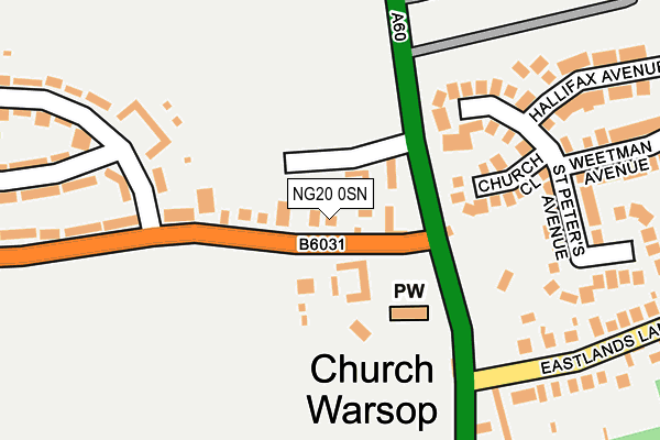 Map of WARSOP TRANSPORT LIMITED at local scale