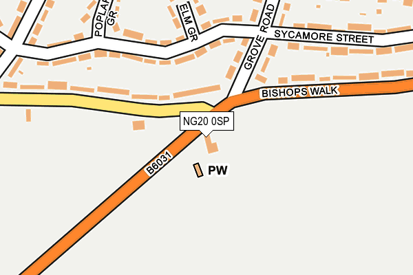 NG20 0SP map - OS OpenMap – Local (Ordnance Survey)