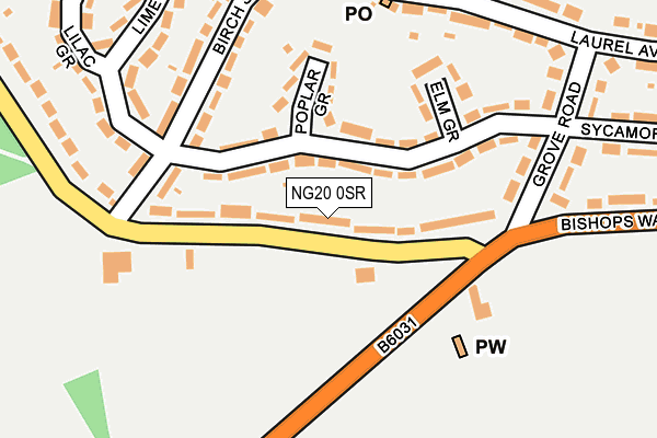 NG20 0SR map - OS OpenMap – Local (Ordnance Survey)