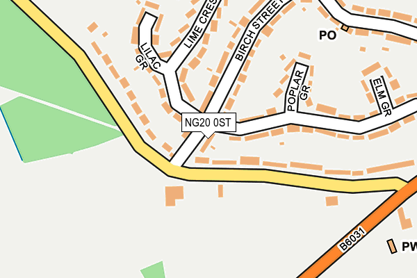 NG20 0ST map - OS OpenMap – Local (Ordnance Survey)