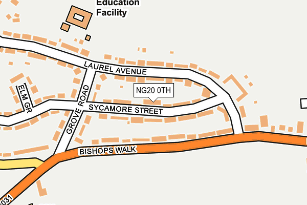 NG20 0TH map - OS OpenMap – Local (Ordnance Survey)