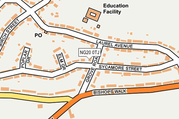 NG20 0TJ map - OS OpenMap – Local (Ordnance Survey)