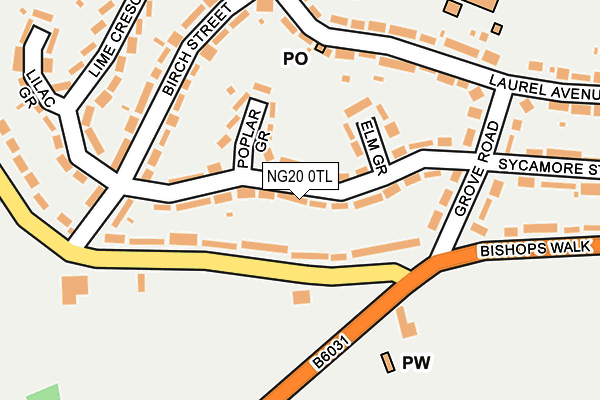 NG20 0TL map - OS OpenMap – Local (Ordnance Survey)