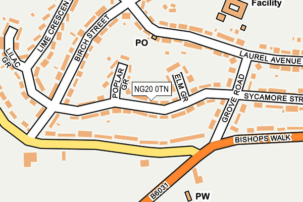 NG20 0TN map - OS OpenMap – Local (Ordnance Survey)