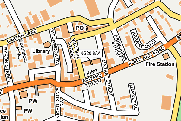NG20 8AA map - OS OpenMap – Local (Ordnance Survey)