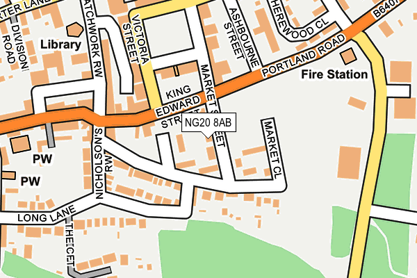 NG20 8AB map - OS OpenMap – Local (Ordnance Survey)